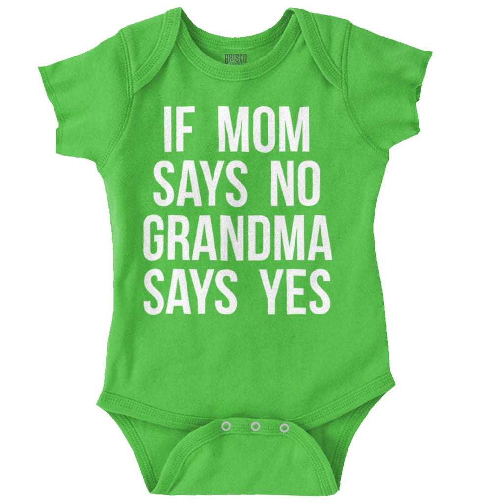 Grandma Says Yes Romper Bodysuit-Direct To Garment Print-Brisco Baby