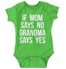 Grandma Says Yes Romper Bodysuit-Direct To Garment Print-Brisco Baby