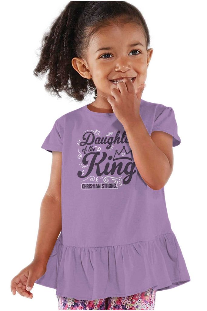 Daughter Of The King Toddler Ruffle Bottom Tee-Direct To Garment Print-Brisco Baby