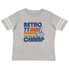 Retro 77 Champ Gamer Dragons Toddler Football Jersey Tee-Direct To Garment Print-Brisco Baby