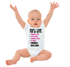 French Bulldog List Romper Bodysuit-Direct To Garment Print-Brisco Baby