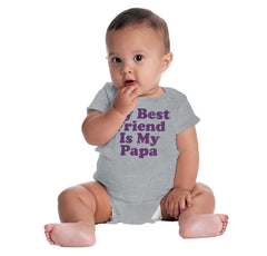 Best Friend Is Papa Romper Bodysuit-Direct To Garment Print-Brisco Baby
