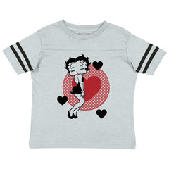 Betty Boop Toddler Football Jersey Tee-Direct To Garment Print-Brisco Baby