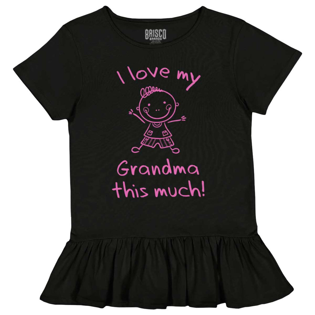 Love My Grandma Toddler Ruffle Bottom Tee-Direct To Garment Print-Brisco Baby