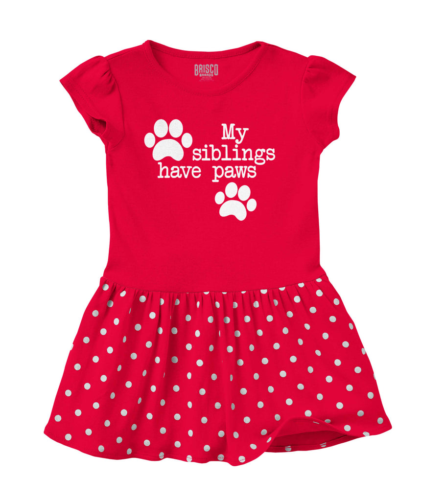 Siblings have paws Baby Polka Dot Skirt Dress-Direct To Garment Print-Brisco Baby