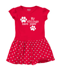 Siblings have paws Baby Polka Dot Skirt Dress-Direct To Garment Print-Brisco Baby