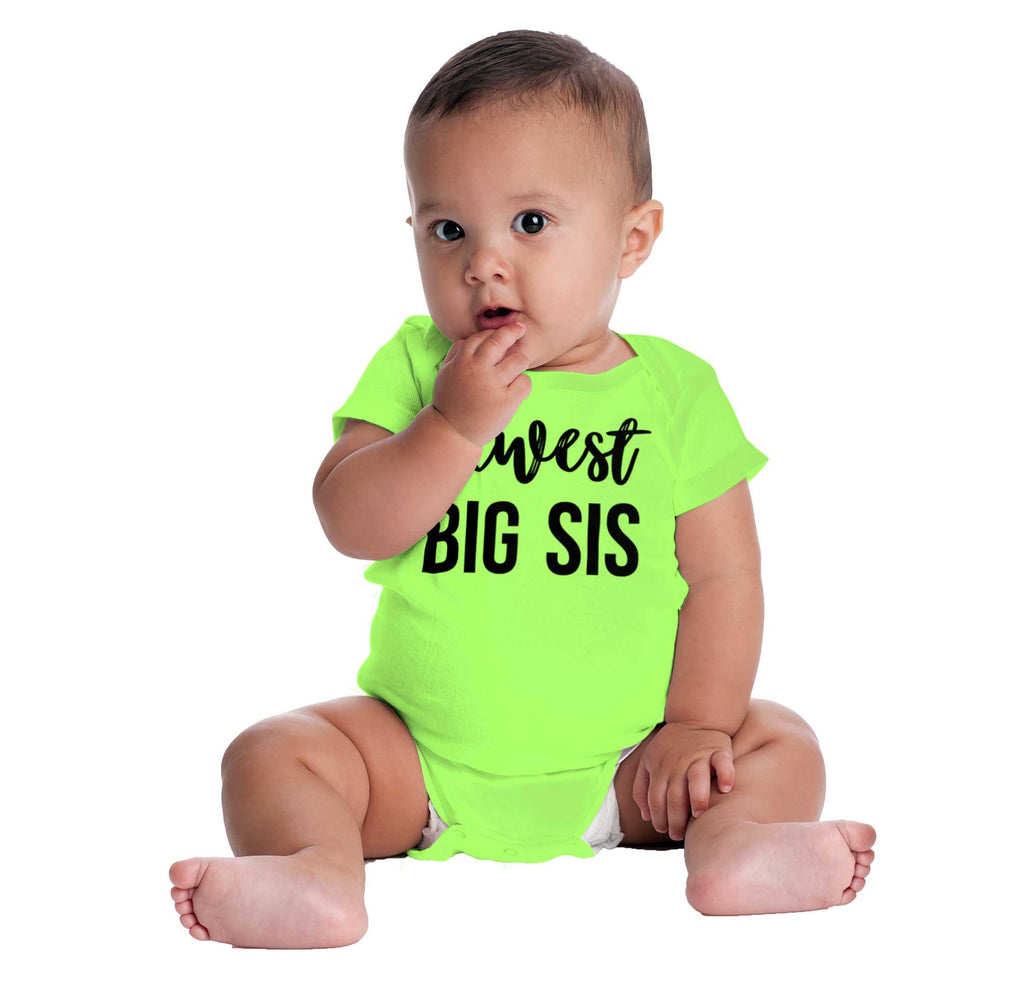 Newest Big Sis Romper Bodysuit-Direct To Garment Print-Brisco Baby