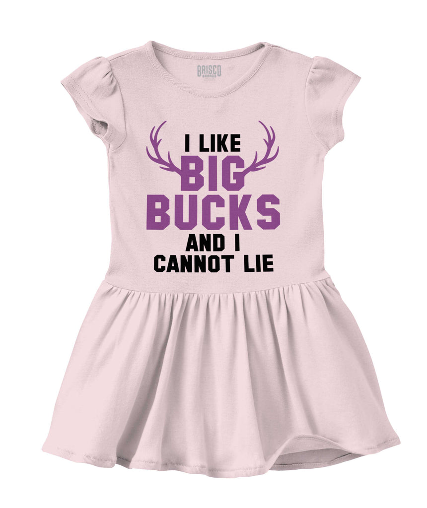 I Like Big Bucks Solid Baby Infant Dress-Direct To Garment Print-Brisco Baby