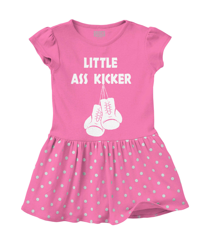 Little Ass Kicker Baby Polka Dot Skirt Dress-Direct To Garment Print-Brisco Baby