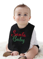 Santa Baby Infant Baby Bib-Direct To Garment Print-Brisco Baby