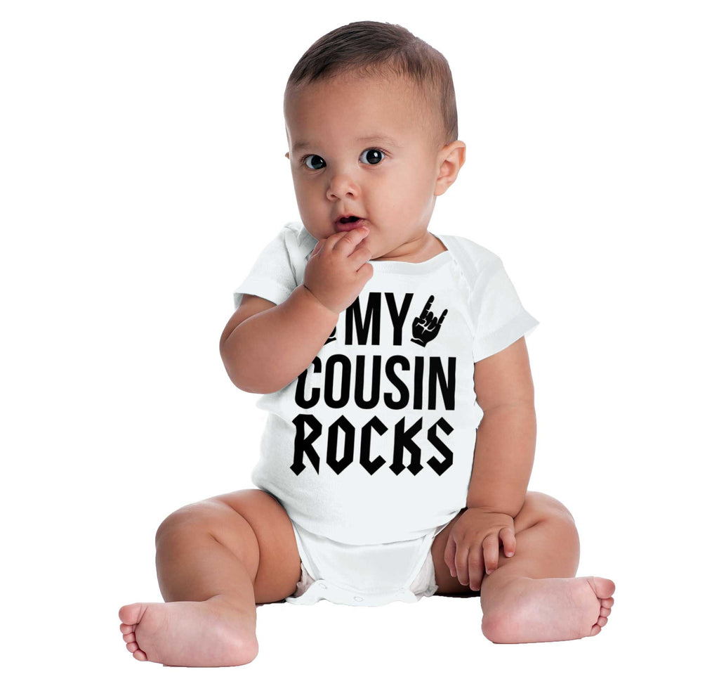 My Cousin Rocks Romper Bodysuit-Direct To Garment Print-Brisco Baby