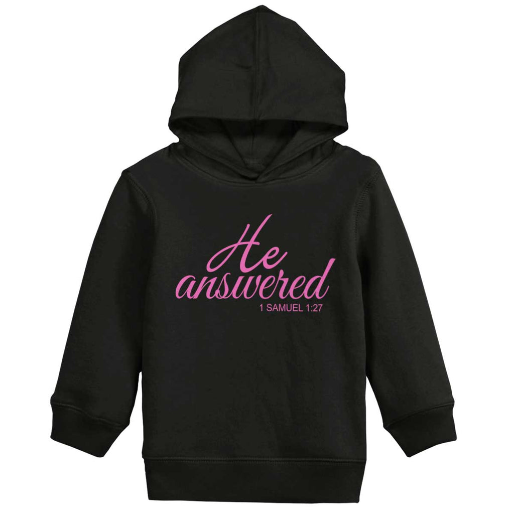 He Answered Toddler Pullover Hoodie-Direct To Garment Print-Brisco Baby