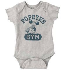 Popeye's Gym Romper Bodysuit-Direct To Garment Print-Brisco Baby