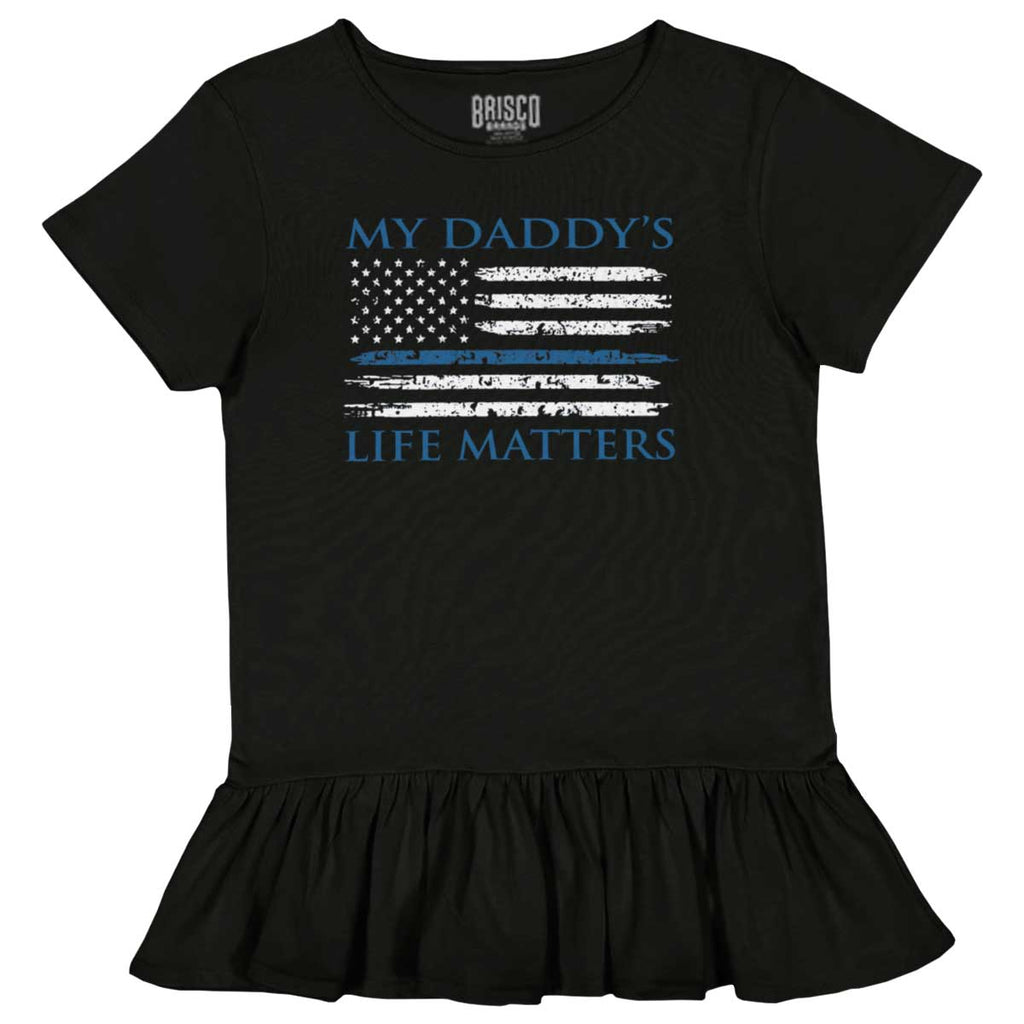 Daddy's Life Toddler Ruffle Bottom Tee-Direct To Garment Print-Brisco Baby