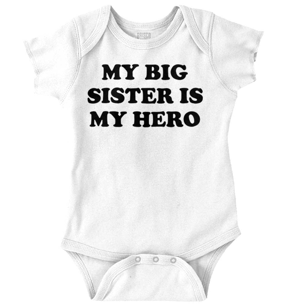 My Big Sister Is My Hero Romper Bodysuit-Direct To Garment Print-Brisco Baby