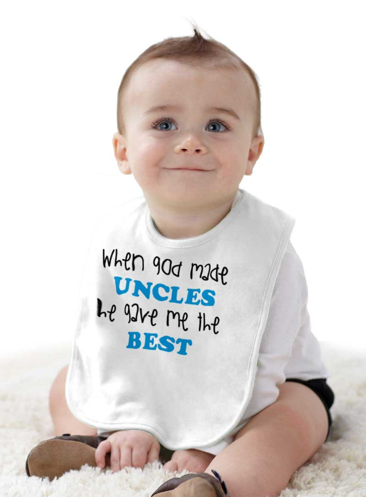 When God Made Uncles Infant Baby Bib-Direct To Garment Print-Brisco Baby