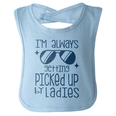 Picked Up By Ladies Infant Baby Bib-Direct To Garment Print-Brisco Baby