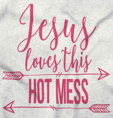 Jesus Loves Hot Mess Infant Baby Bib-Direct To Garment Print-Brisco Baby