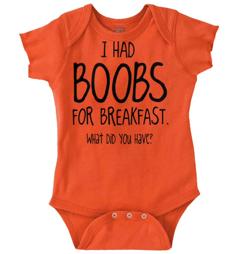Boobs for Breakfast Romper Bodysuit-Direct To Garment Print-Brisco Baby