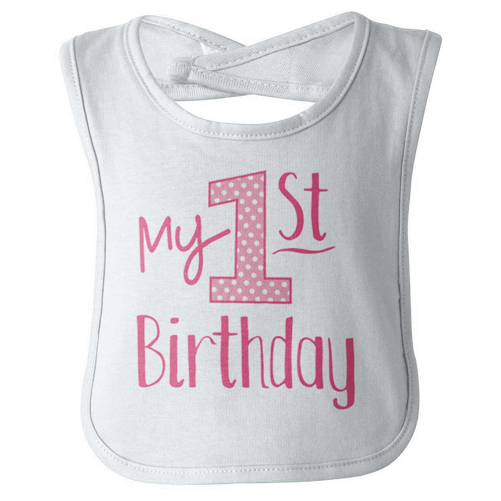 My First Birthday Infant Baby Bib-Direct To Garment Print-Brisco Baby