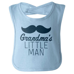 Grandma's Little Man Infant Baby Bib-Direct To Garment Print-Brisco Baby