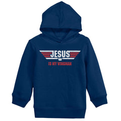 Jesus Is My Wingman Toddler Pullover Hoodie-Direct To Garment Print-Brisco Baby