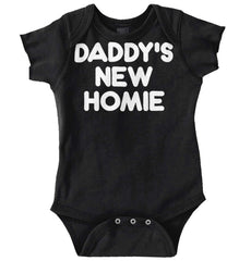 Daddy's New Homie Romper Bodysuit-Direct To Garment Print-Brisco Baby
