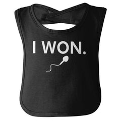 Won The Race Infant Baby Bib-Direct To Garment Print-Brisco Baby
