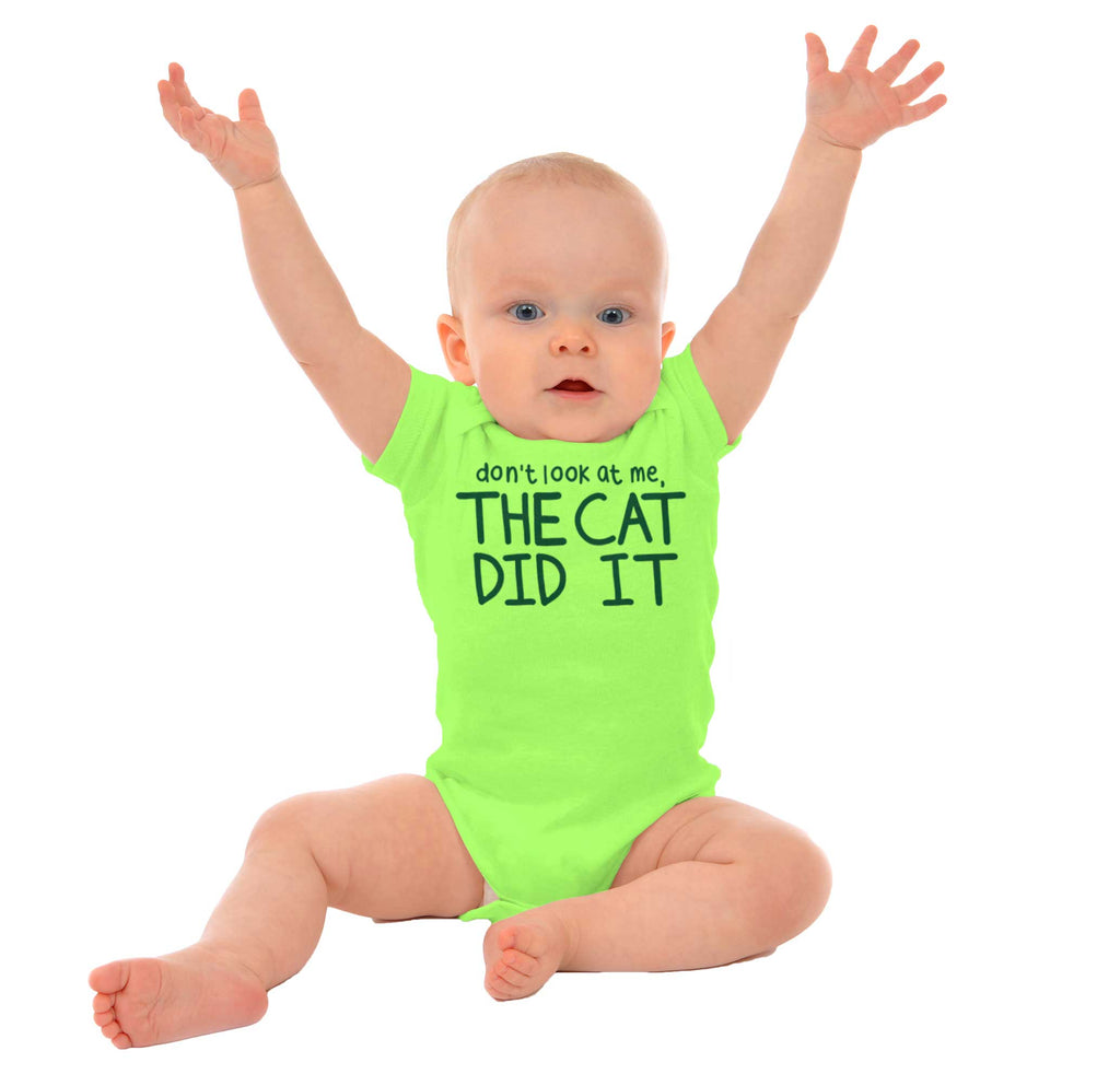 Cat Did It Romper Bodysuit-Direct To Garment Print-Brisco Baby