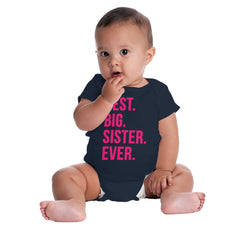 Best Big Sister Ever Romper Bodysuit-Direct To Garment Print-Brisco Baby