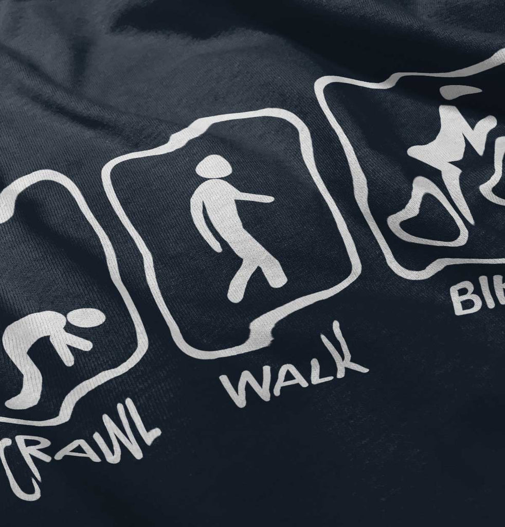 Crawl Walk Bike Infant Toddler T Shirt-Direct To Garment Print-Brisco Baby