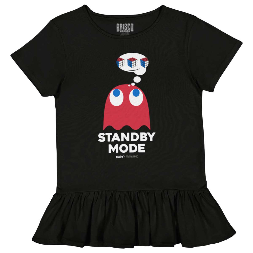 Standby Mode Toddler Ruffle Bottom Tee-Direct To Garment Print-Brisco Baby