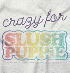 Crazy For Slush Puppie Trimmed White Snap Bib-Direct To Garment Print-Brisco Baby