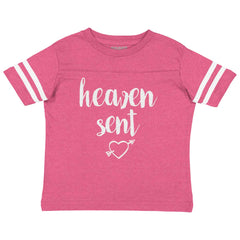 Heaven Sent Toddler Football Jersey Tee-Direct To Garment Print-Brisco Baby