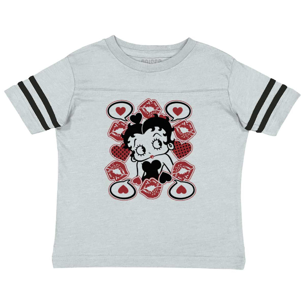 Betty In Love Toddler Football Jersey Tee-Direct To Garment Print-Brisco Baby