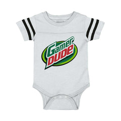 Gamer Dude Video Gaming Geek Football Romper Bodysuit-Direct To Garment Print-Brisco Baby