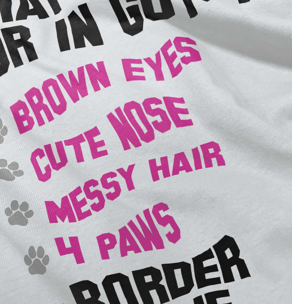 Border Collie List Romper Bodysuit-Direct To Garment Print-Brisco Baby