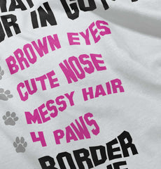 Border Collie List Romper Bodysuit-Direct To Garment Print-Brisco Baby