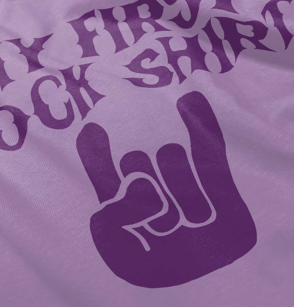 Rock Shirt Baby Ruffled Trim Romper-Direct To Garment Print-Brisco Baby