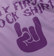 Rock Shirt Baby Ruffled Trim Romper-Direct To Garment Print-Brisco Baby