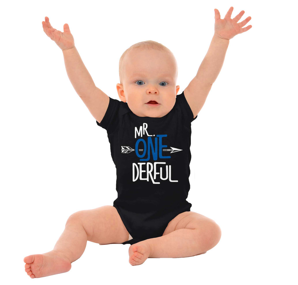 Mr. Onederful Romper Bodysuit-Direct To Garment Print-Brisco Baby
