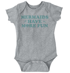 Mermaids Have More Fun Romper Bodysuit-Direct To Garment Print-Brisco Baby