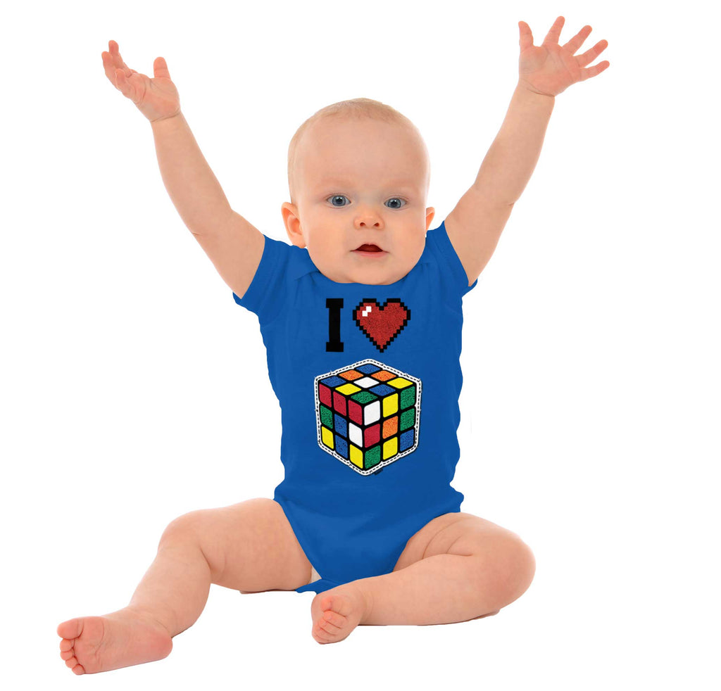Cutout Rubik's Cube Romper Bodysuit-Direct To Garment Print-Brisco Baby