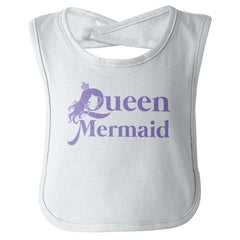 Queen Mermaid Infant Baby Bib-Direct To Garment Print-Brisco Baby