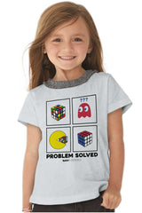 Problem Solved Toddler Ruffled Trim T-Shirt-Direct To Garment Print-Brisco Baby