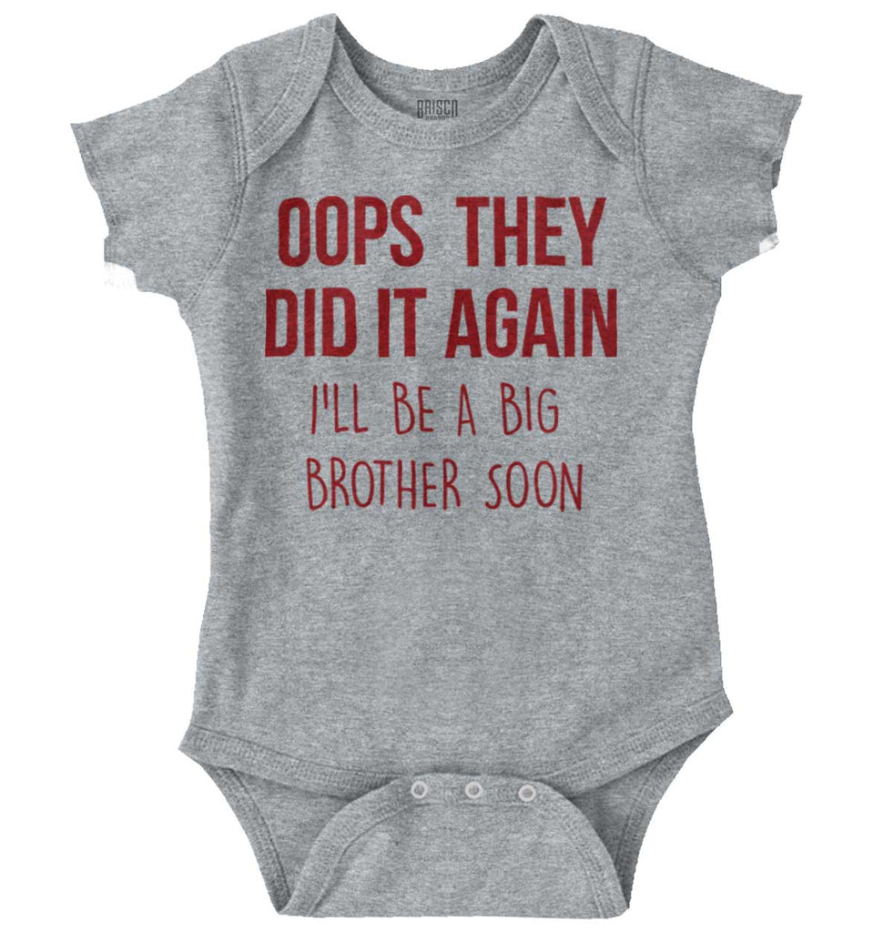 Oops They Did It Again Big Brother Romper Bodysuit-Direct To Garment Print-Brisco Baby