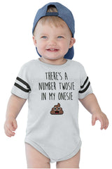 Twosie in Onesie Football Romper Bodysuit-Direct To Garment Print-Brisco Baby