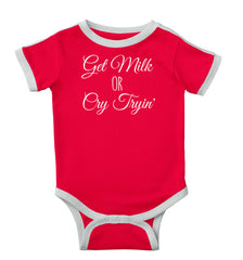 Get Milk Ringer Romper Bodysuit-Direct To Garment Print-Brisco Baby