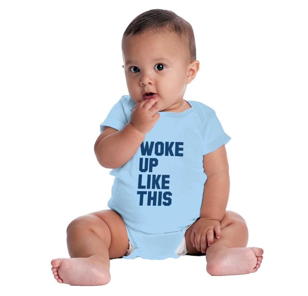 I Woke Up Like This Romper Bodysuit-Direct To Garment Print-Brisco Baby