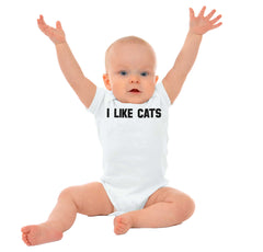 I Like Cats Romper Bodysuit-Direct To Garment Print-Brisco Baby